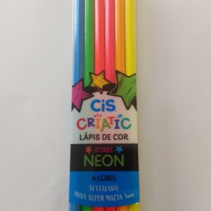 Lápis de cor neon 6 cores