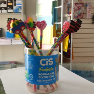 Lápis de escrever com borracha divertida