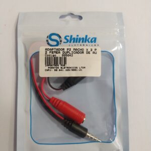 Adaptador P2 macho x 2x P2 fêmea duplicador de áudio