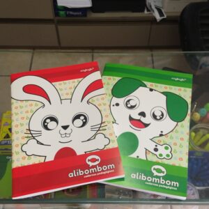 Caderno brochura Alibombom 215mm x 310mm pautas numeradas 123x 60 folhas