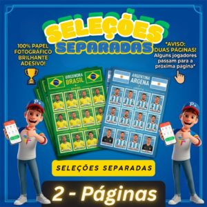 FIGURINHA DA COPA POR SELEÇÃO SEPARADO