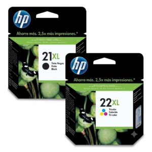 Kit de Cartuchos HP 21XL Preto e 22XL Tricolor Para DeskJet